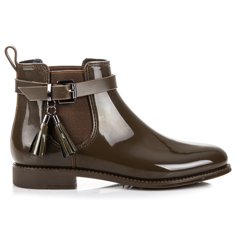 Ideal Shoes Wellington boots with fringes green