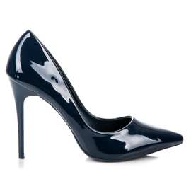 Comer Navy blue lacquered heels