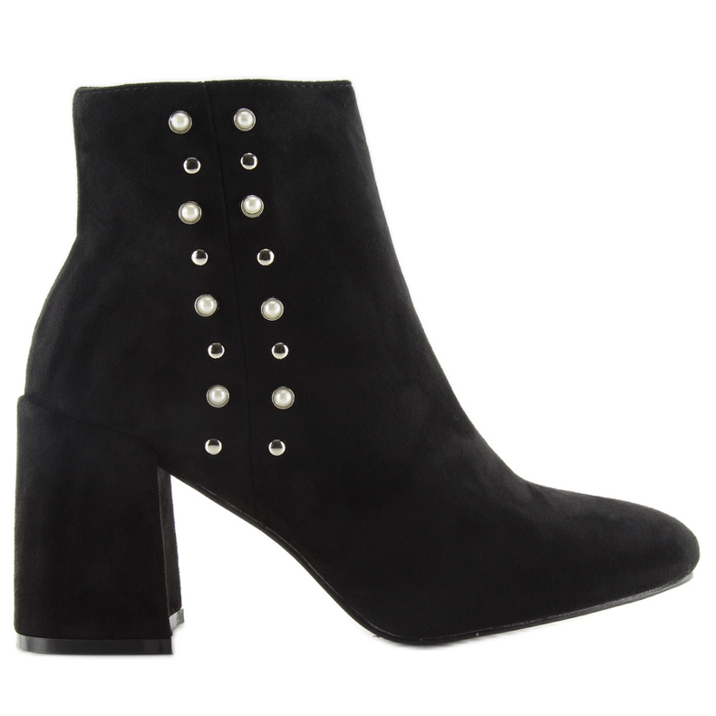 Black Boots with pearls LL205 black