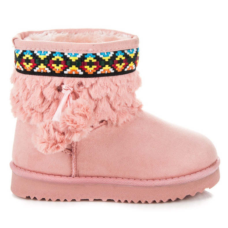 Kylie Snow Boots With Pompoms pink