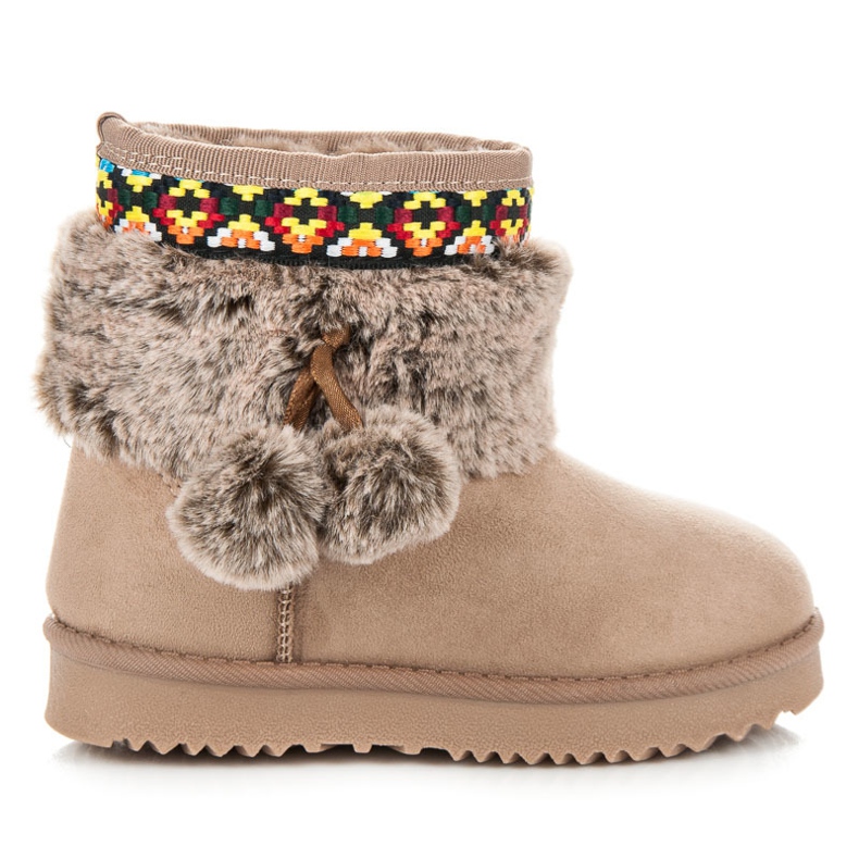 Kylie Snow Boots With Pompoms brown