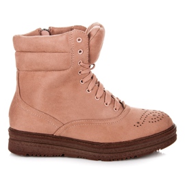 Vices Lace-up boots on the platform pink