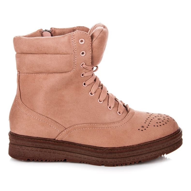 Vices Lace-up boots on the platform pink