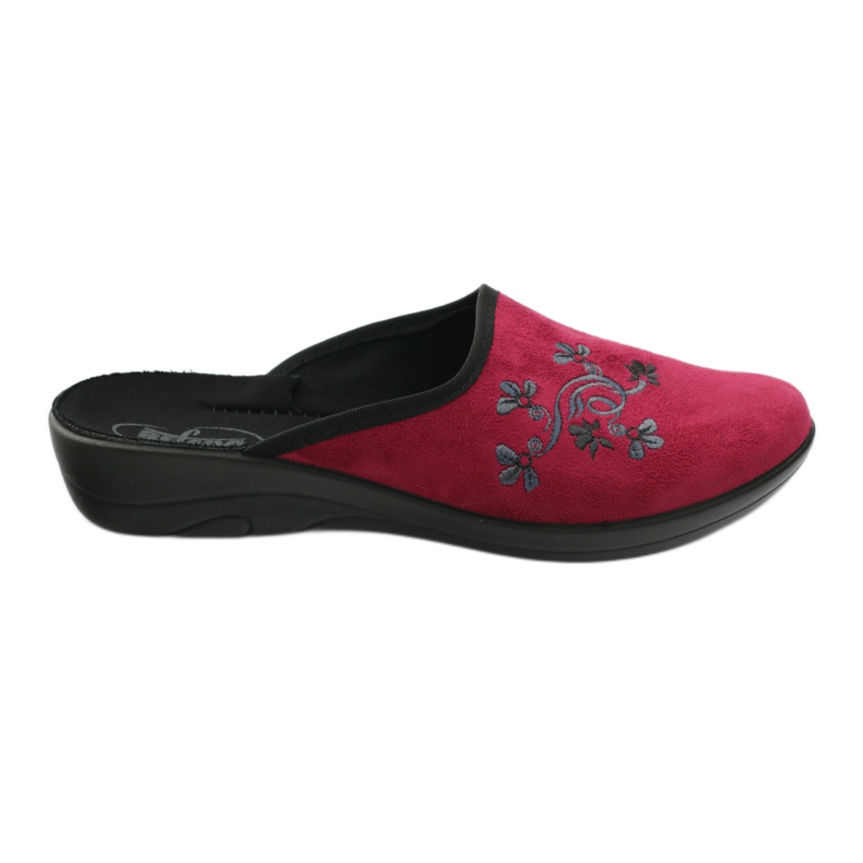 Befado women's shoes 552D004 burgundy slippers red multicolored