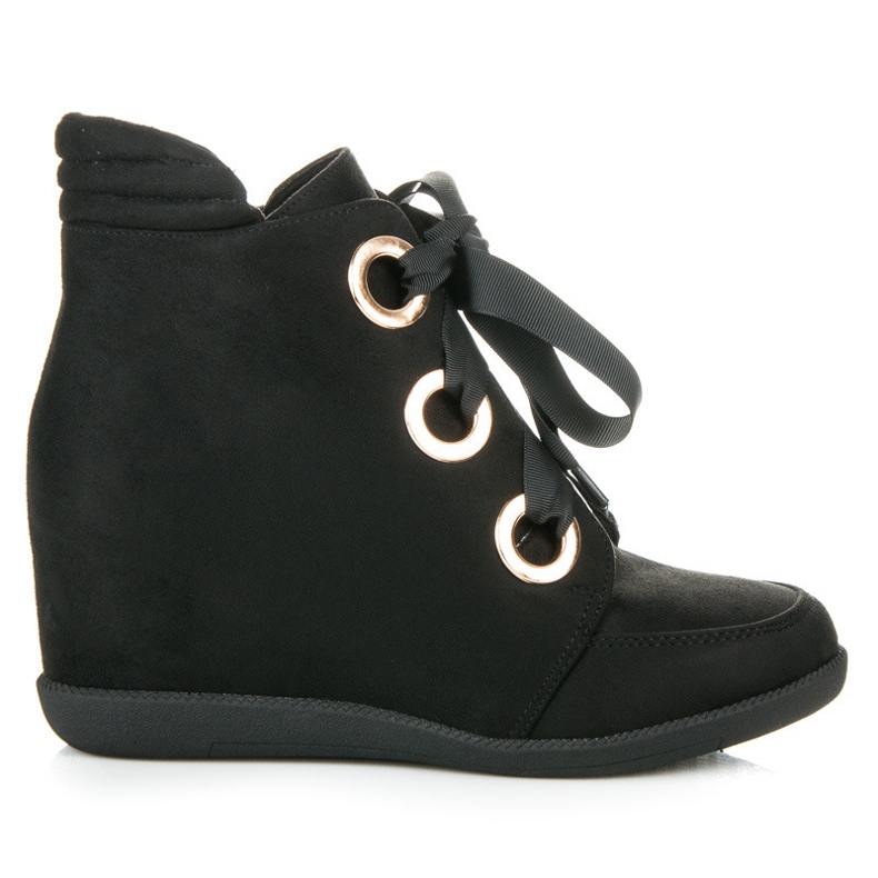 Kylie Ribbon tied ankle boots black