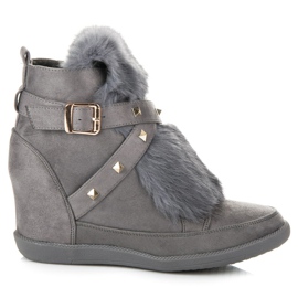 Kylie Sneakers With Fur grey