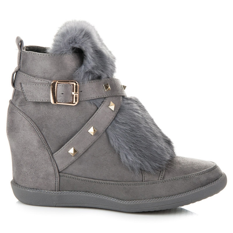 Kylie Sneakers With Fur grey