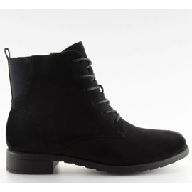 Black Suede Lace-up Ankle Boots