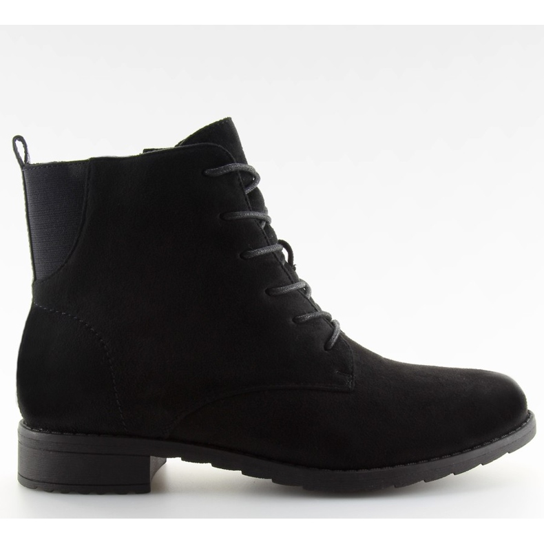 Black Suede Lace-up Ankle Boots