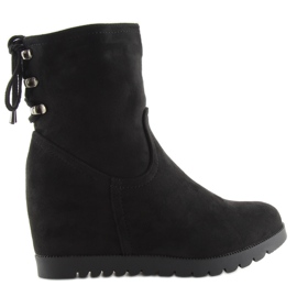 Black Boots On Wedges Black Zh727 Black
