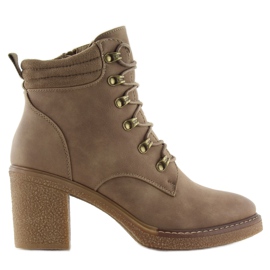 Lace-up high heels beige 2873 khaki Lace-up high heels beige 2873 khaki
