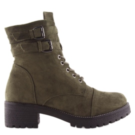 Green suede workery boots TS10 green