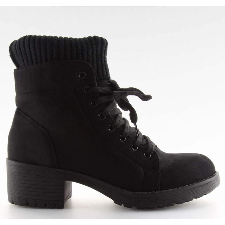 Lace-up boots women black NC103 black