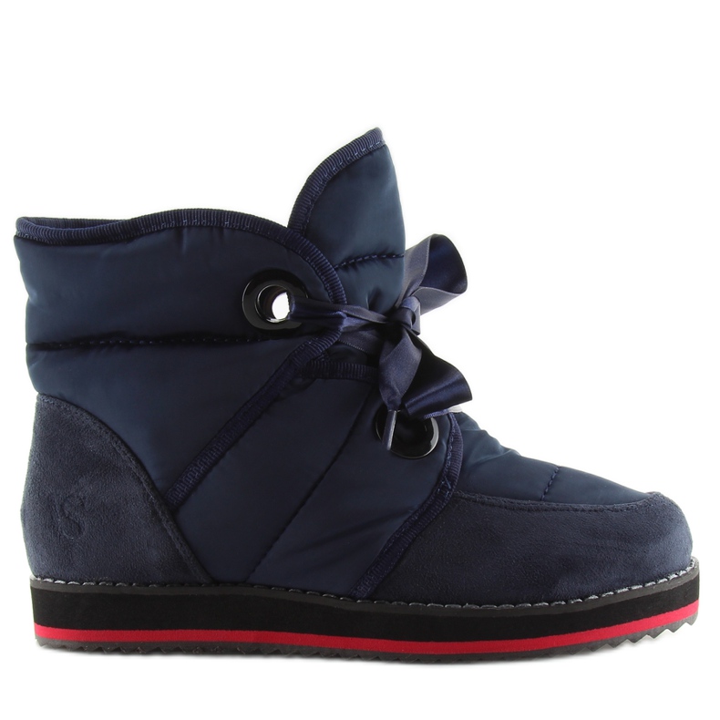 Lace-up snow boots, navy blue 9079 navy