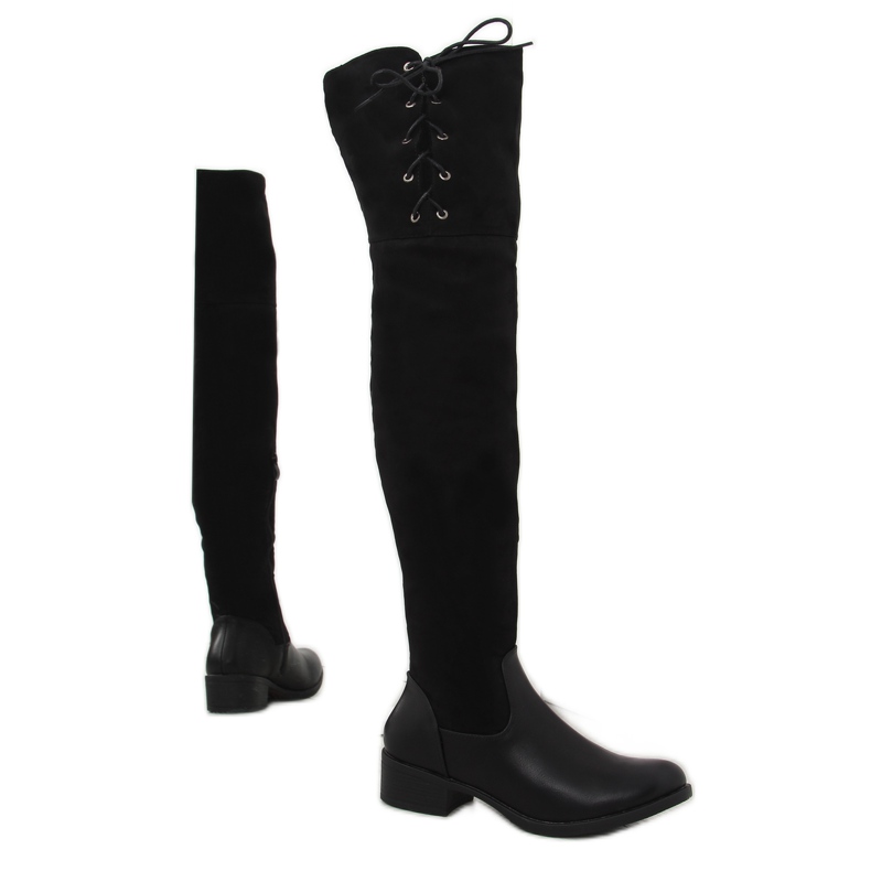 Black musketeer boots FR-1152 black