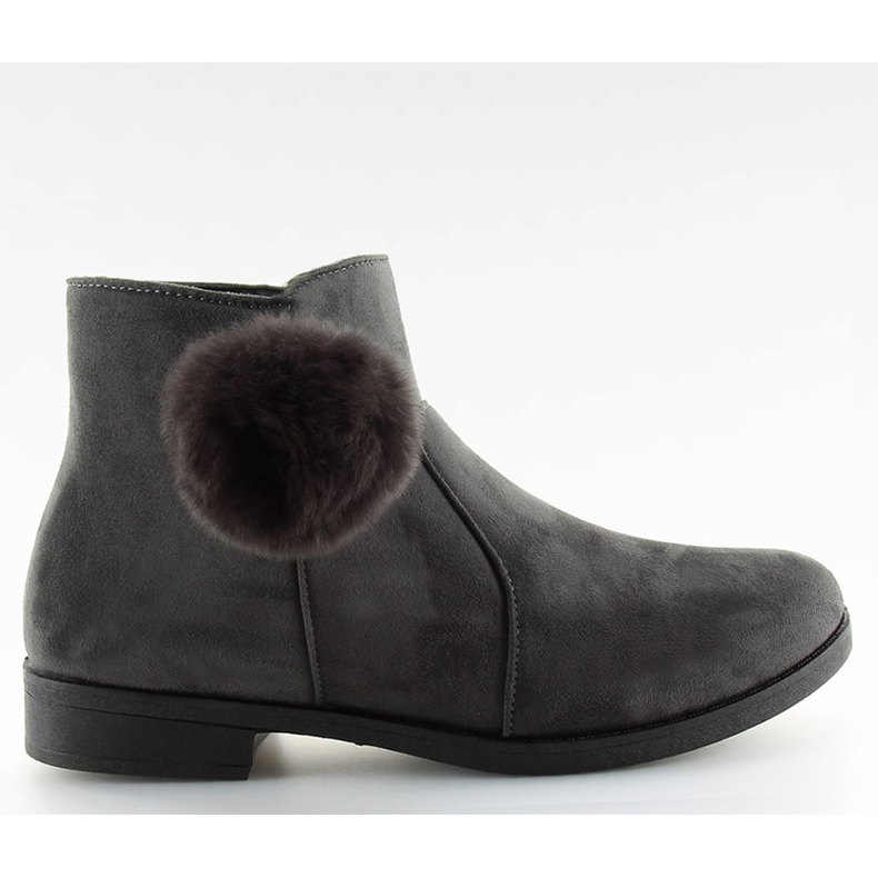 Gray X-15 gray women's boots with a pompom grey