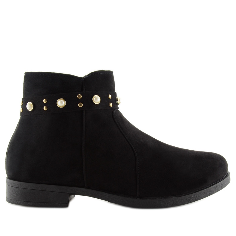 Black Chelsea Boots With Pearls X-19 Black