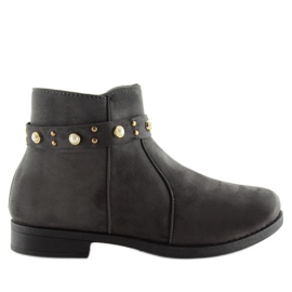 Gray X-19 Gray Chelsea boots with pearls grey