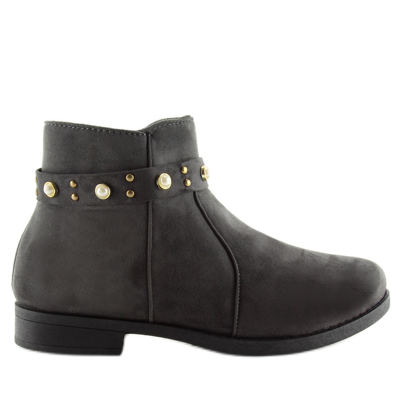 Gray X-19 Gray Chelsea boots with pearls grey