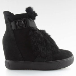 Sneakers with fur black 3123 black