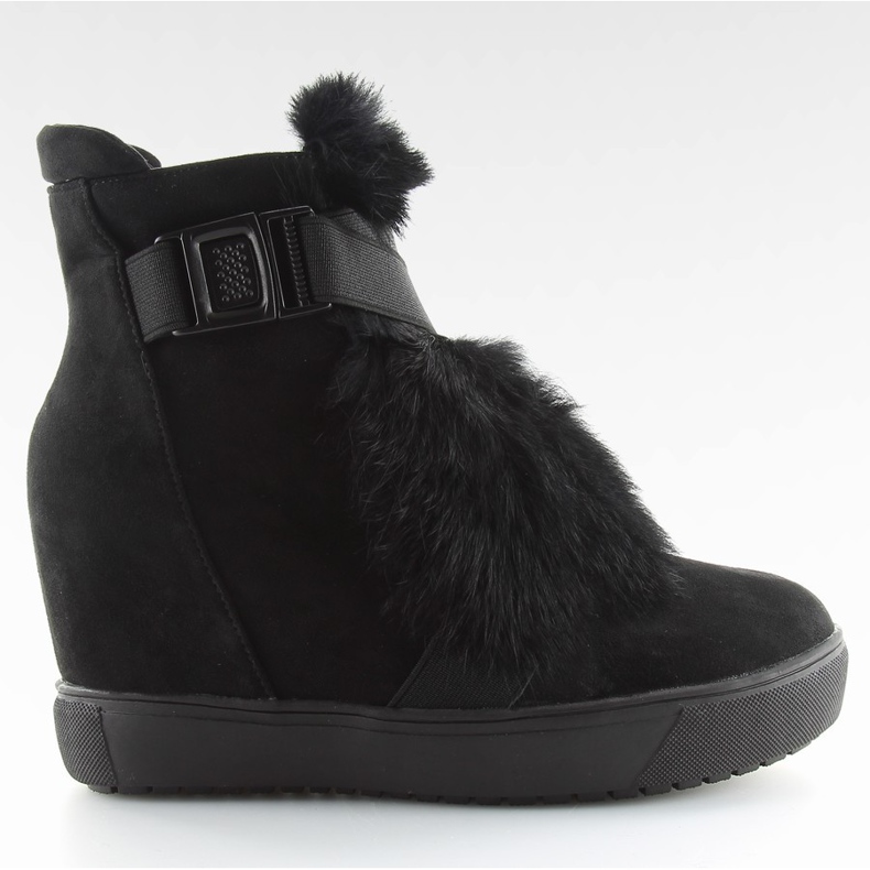 Sneakers with fur black 3123 black