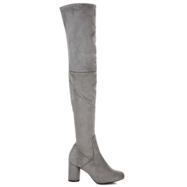 Vices High heeled thigh-high boots grey