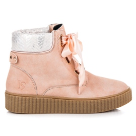 Vices Lace-up creepers pink