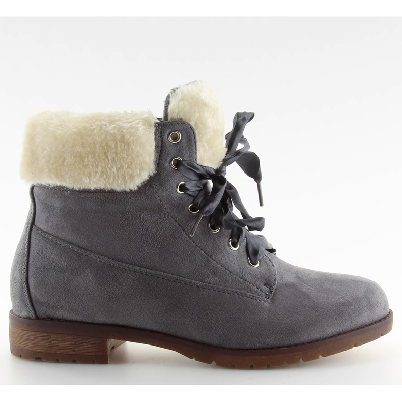 Gray Lace-up women's gray boots NC87 gray grey