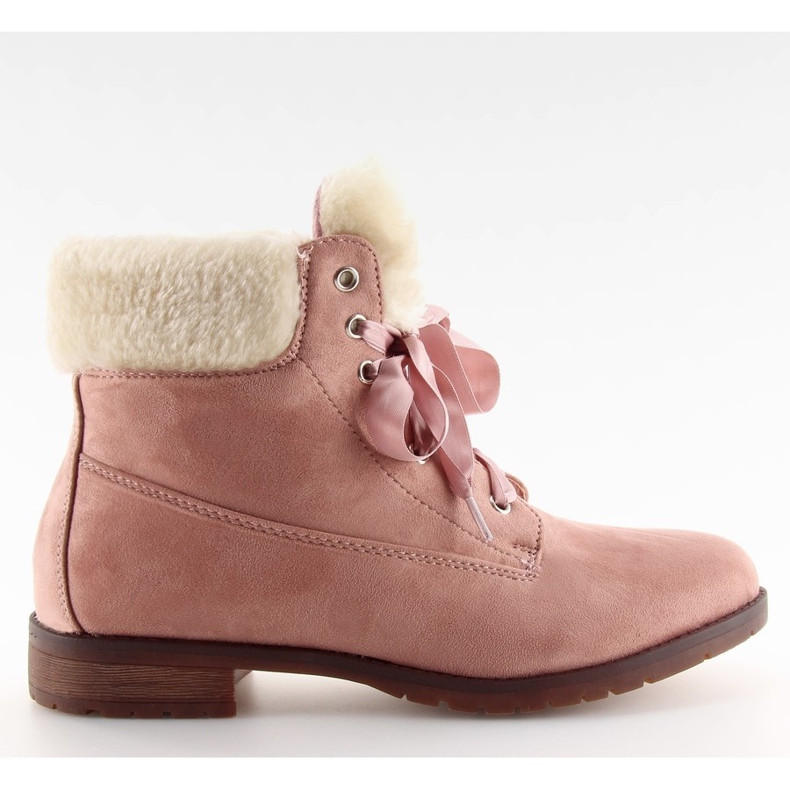 Pink lace-up boots for women NC87 pink
