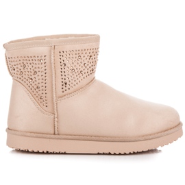 Beige snow boots