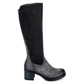 Vinceza Classic high-heeled boots black