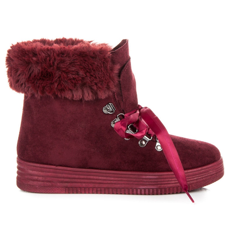 Bello Star Bordo Trappers Tied with a ribbon red