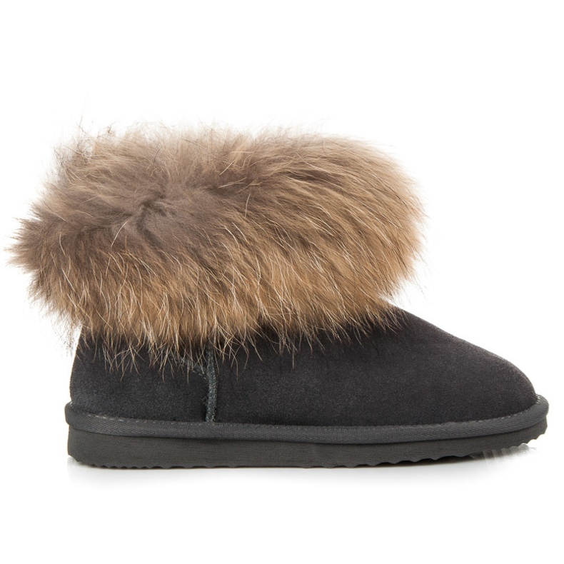 Coco Perla Leather Mukluki grey