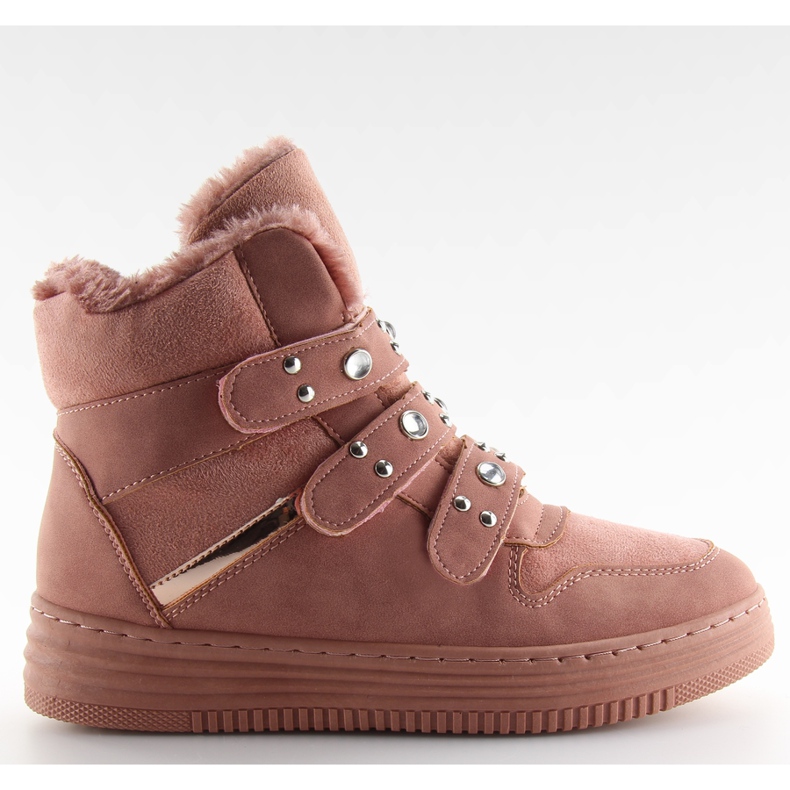 Insulated pink ankle sneakers