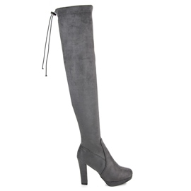 Vices Dark gray suede thigh boots grey Vices Dark gray suede thigh boots grey