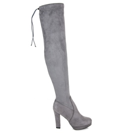 Vices Gray suede thigh boots grey Vices Gray suede thigh boots grey