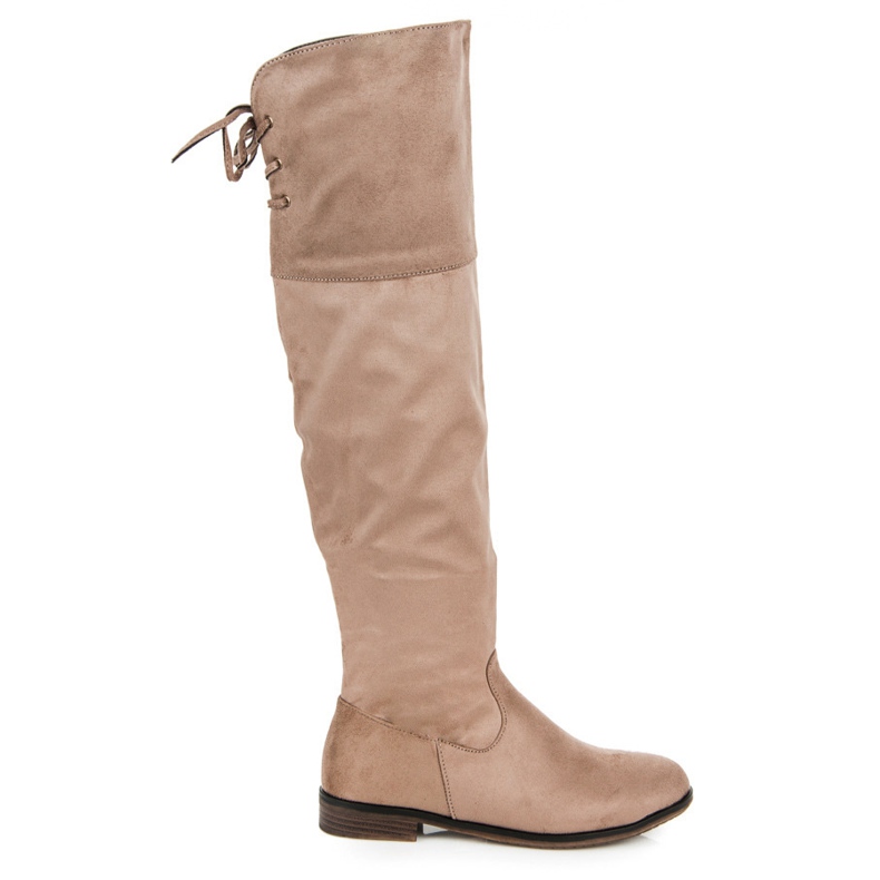 Juliet Beige boots with a binding