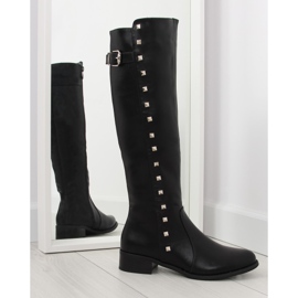 Riding boots with studs black PE115P black