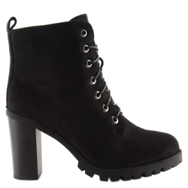 Black high-heeled boots W329 black