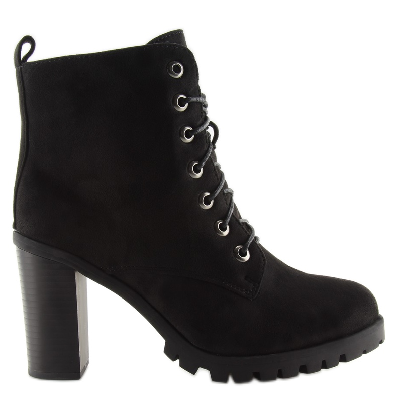 Black high-heeled boots W329 black