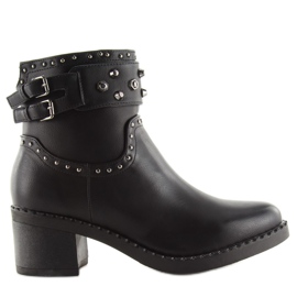 Black boots with wide heels 8663 black Black boots with wide heels 8663 black