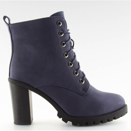 Navy blue high-heeled boots W331 blue Navy blue high-heeled boots W331 blue