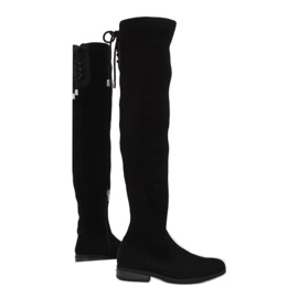 Black Over-Knee Boots With Flexible Shank