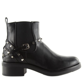 Women's Chelsea Boots With Studs Black E4917