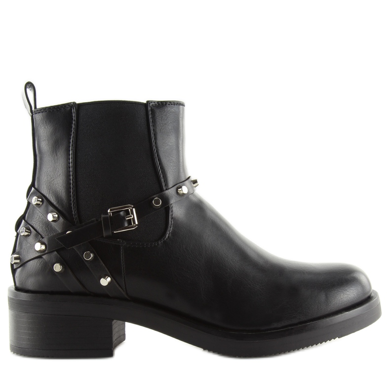 Women's Chelsea Boots With Studs Black E4917