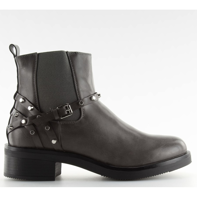 Gray gray women's Chelsea boots with studs grey