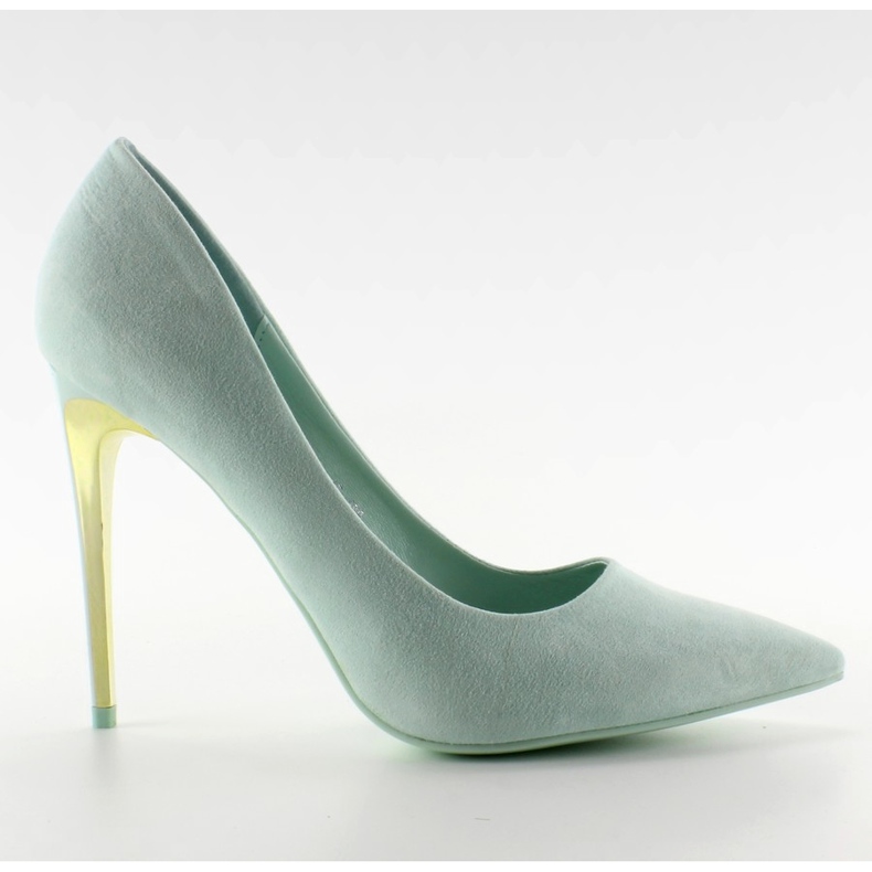 Suede gold heel LE-08 Baby Blue
