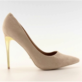 Suede high heels LE-08 Beige Suede high heels LE-08 Beige
