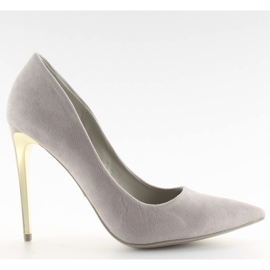 Suede gold heel LE-08 Gray grey Suede gold heel LE-08 Gray grey
