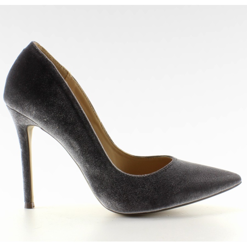Amazing gray velvet heels grey